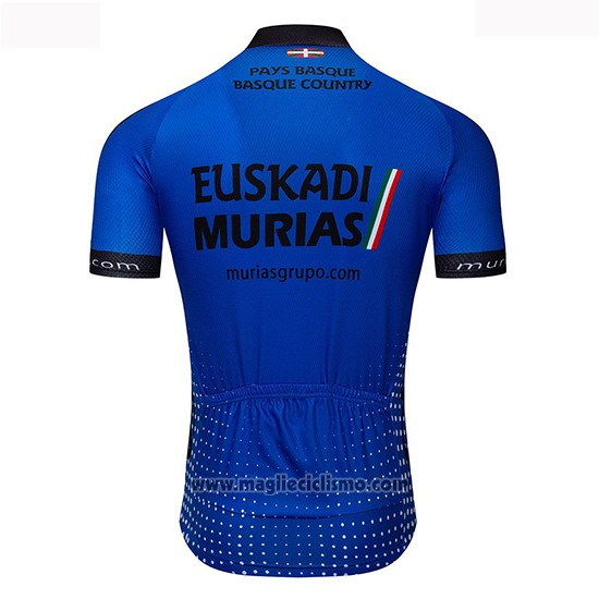 2019 Abbigliamento Ciclismo Euskadi Murias Blu Manica Corta e Salopette